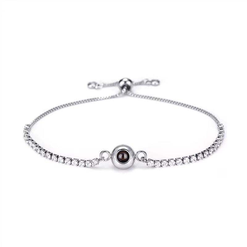 Customized Photo Projection Bracelet Zirconia Men'S Women'S Tennis Chain Bracelet Couple Gift Bracelet